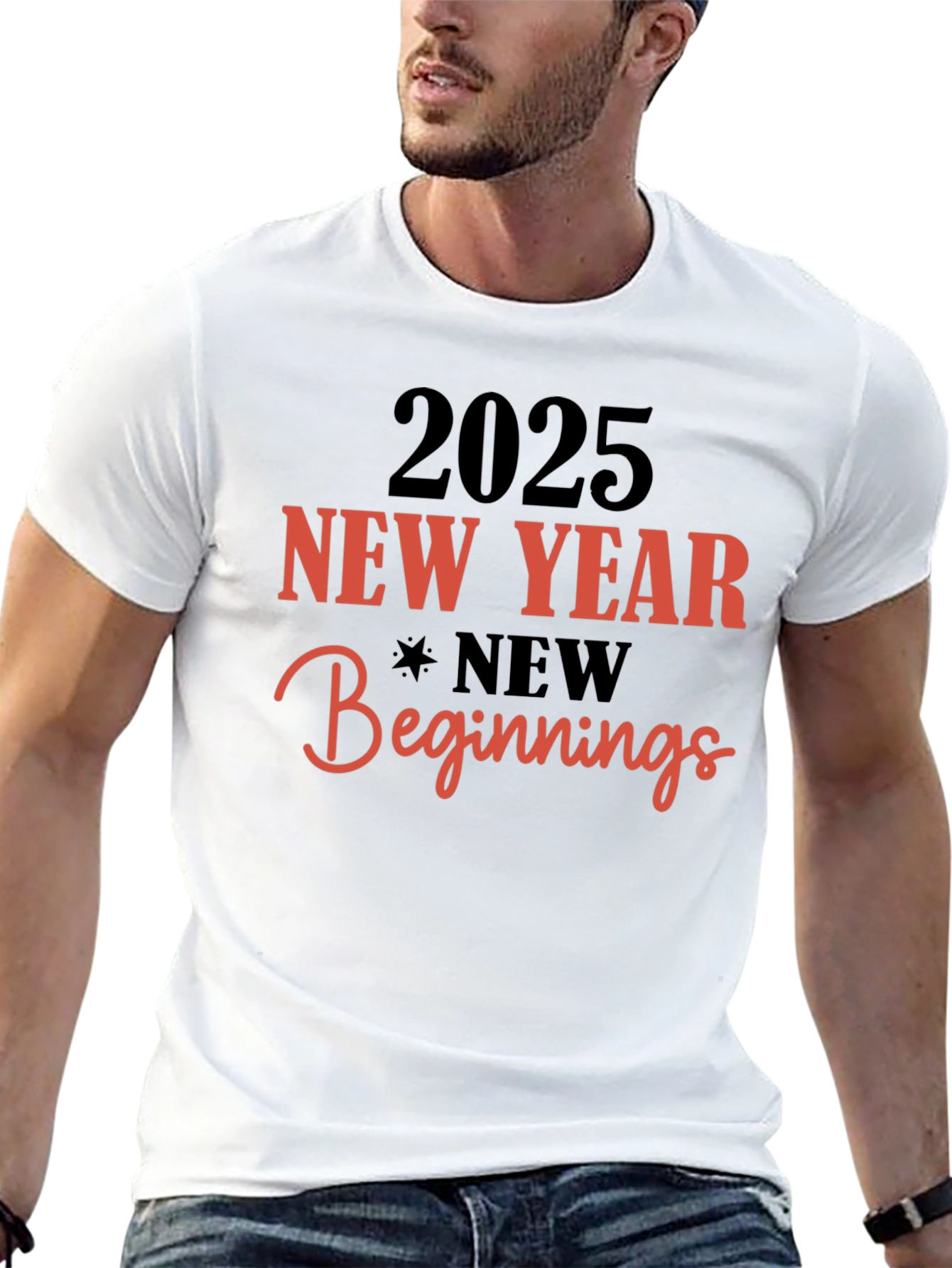 2025 New Year Beginnings Black T-Shirt
