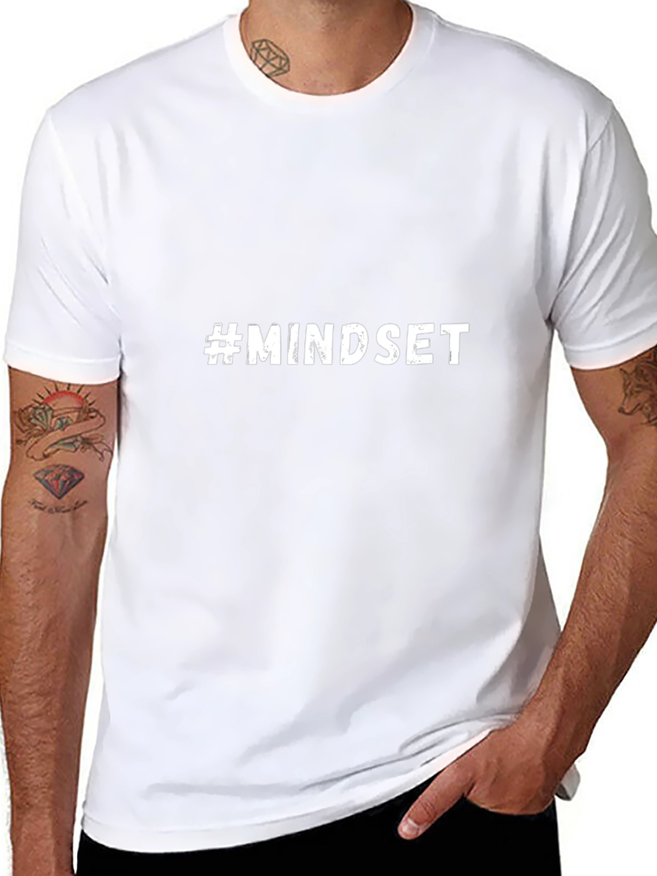 #Mindset Mens Black Cotton Graphic Tee