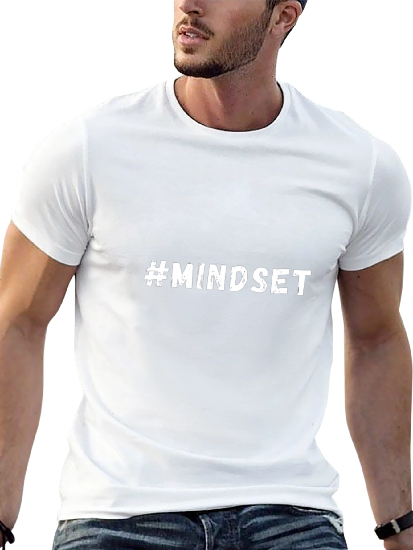 #Mindset Mens Black Cotton Graphic Tee