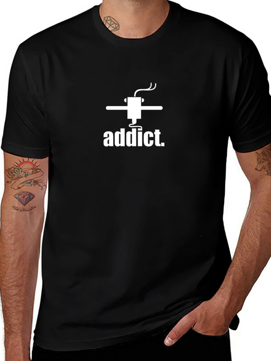 3D Printing Addict Black Tee - Geeky Apparel