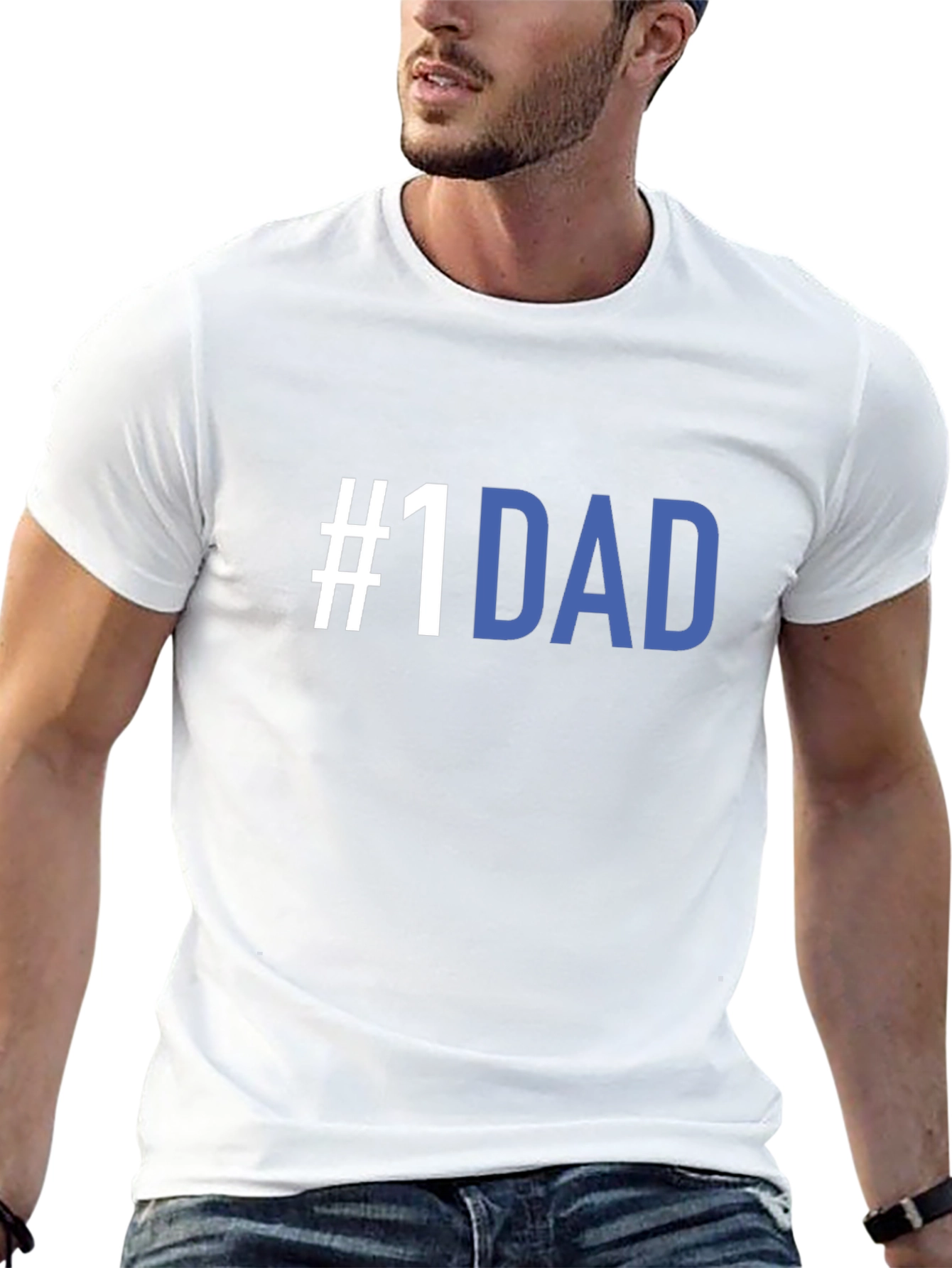 #1 Dad T-Shirt - Black Crew Neck