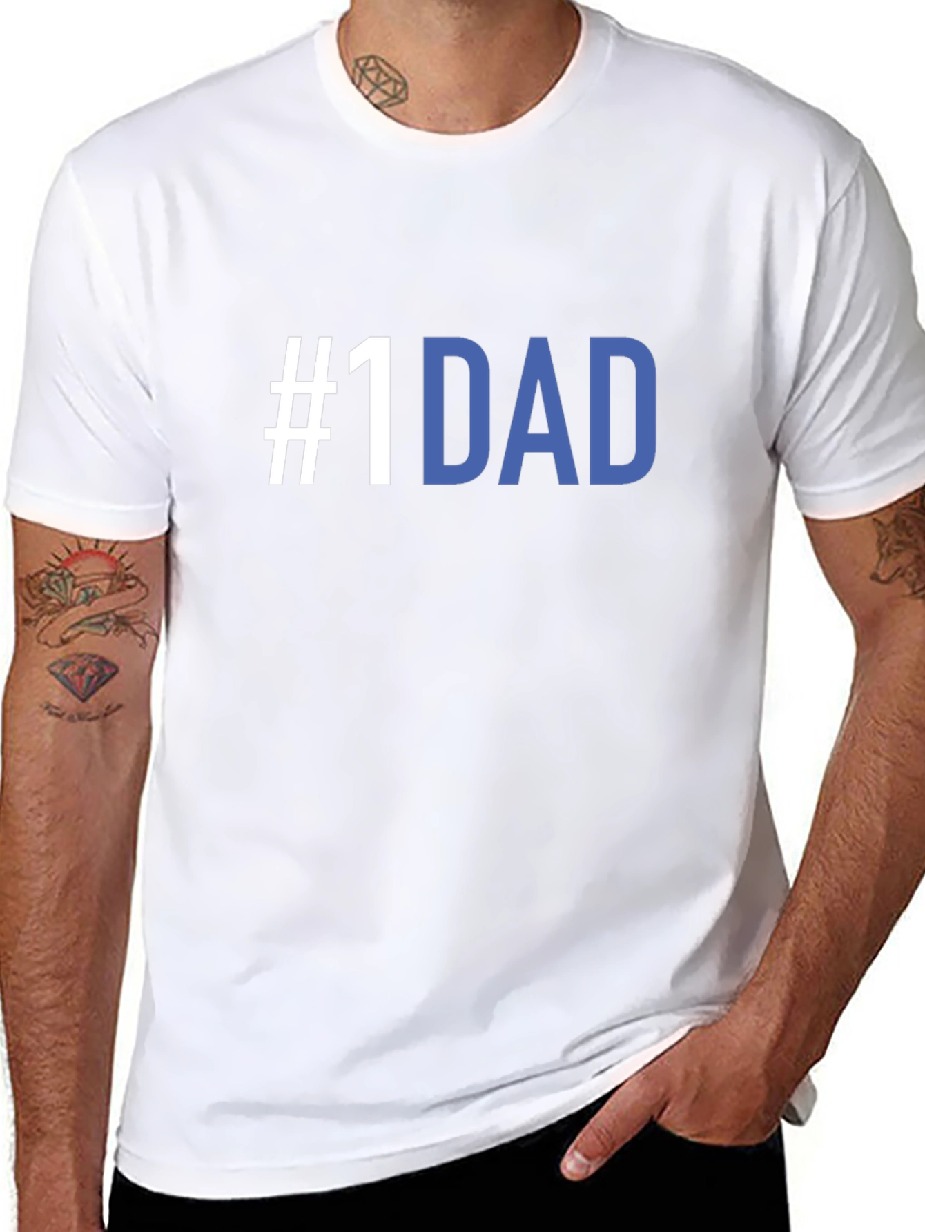 #1 Dad T-Shirt - Black Crew Neck