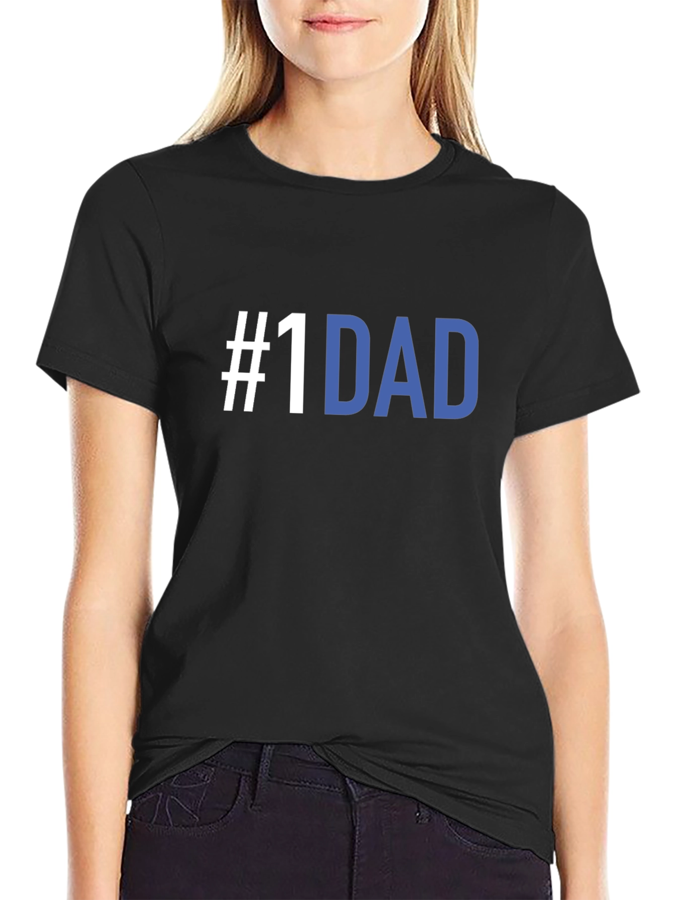 #1 Dad T-Shirt - Black Crew Neck