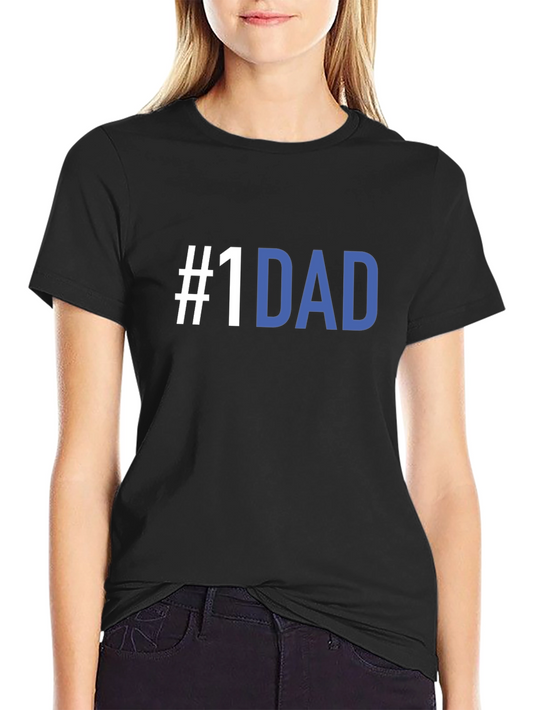 #1 Dad T-Shirt - Black Crew Neck