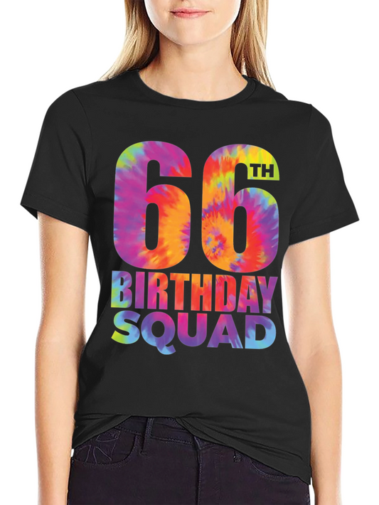 66th Birthday Squad Tie-Dye T-Shirt