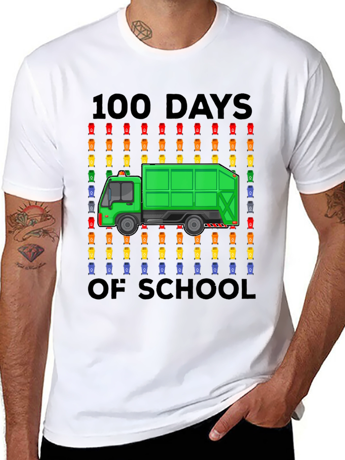 100 Days of School Garbage Truck T-Shirt