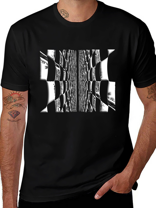 Abstract Black and White Graphic Tee