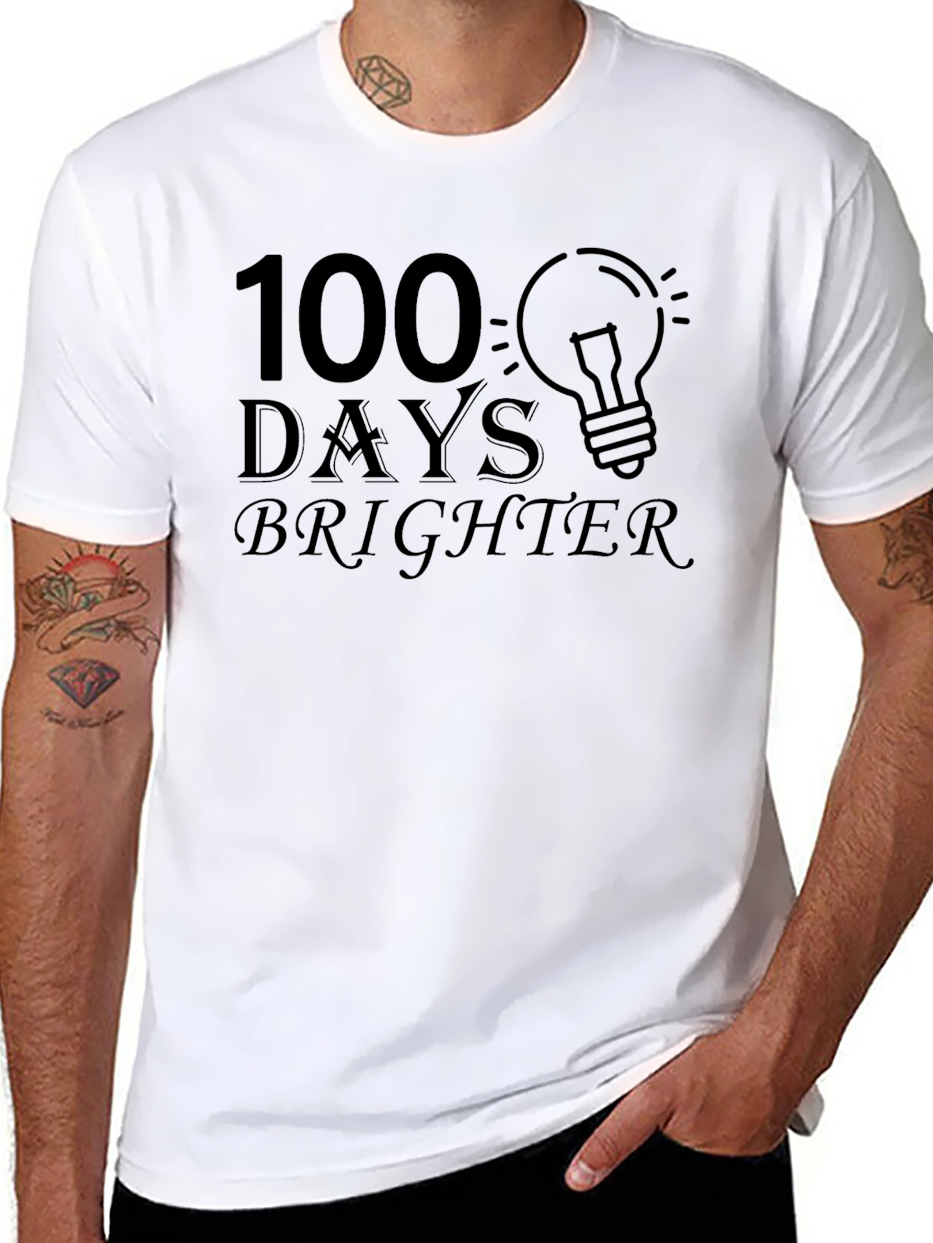 100 Days Brighter Graphic Tee - Black Cotton Blend