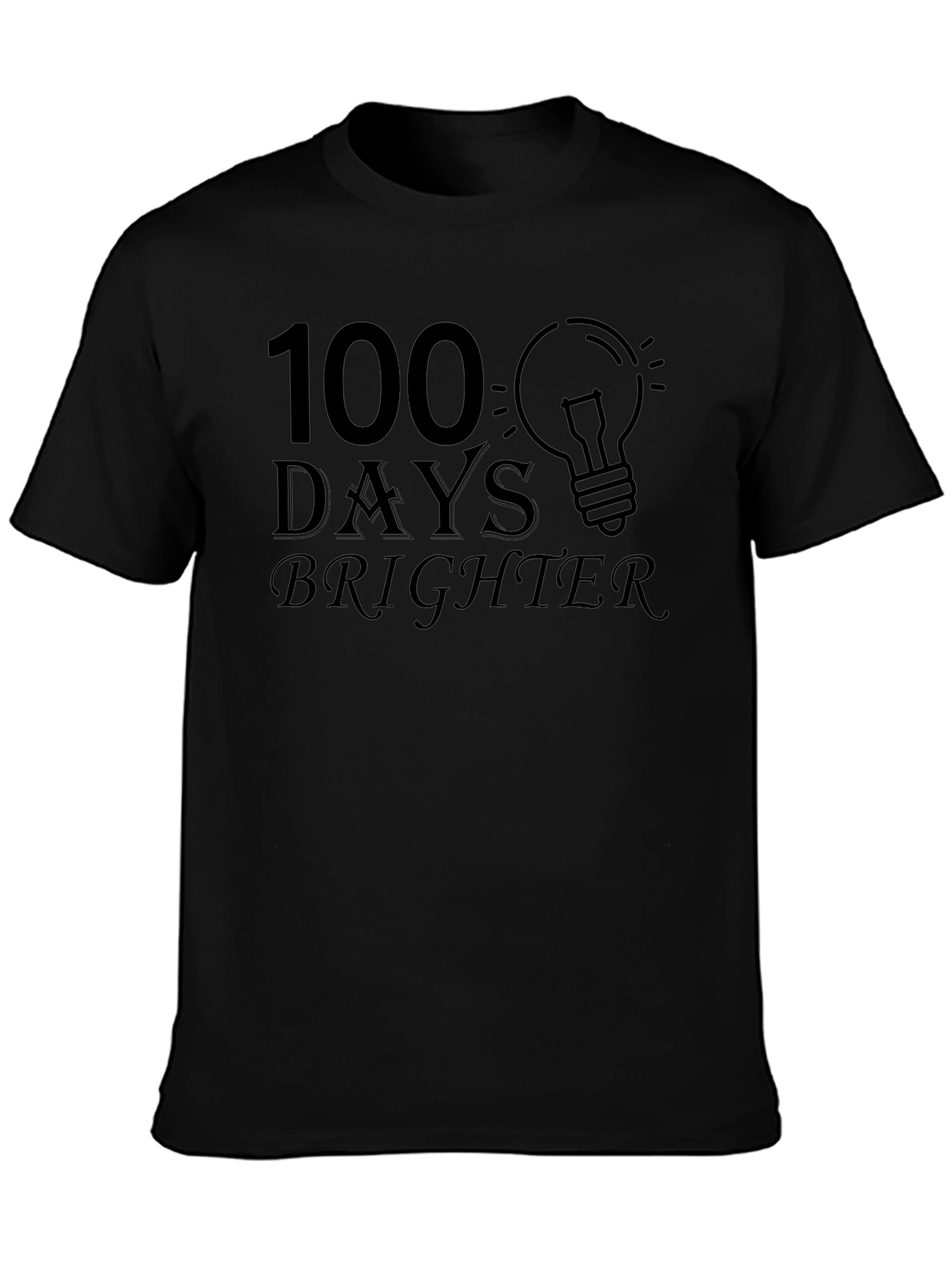 100 Days Brighter Graphic Tee - Black Cotton Blend