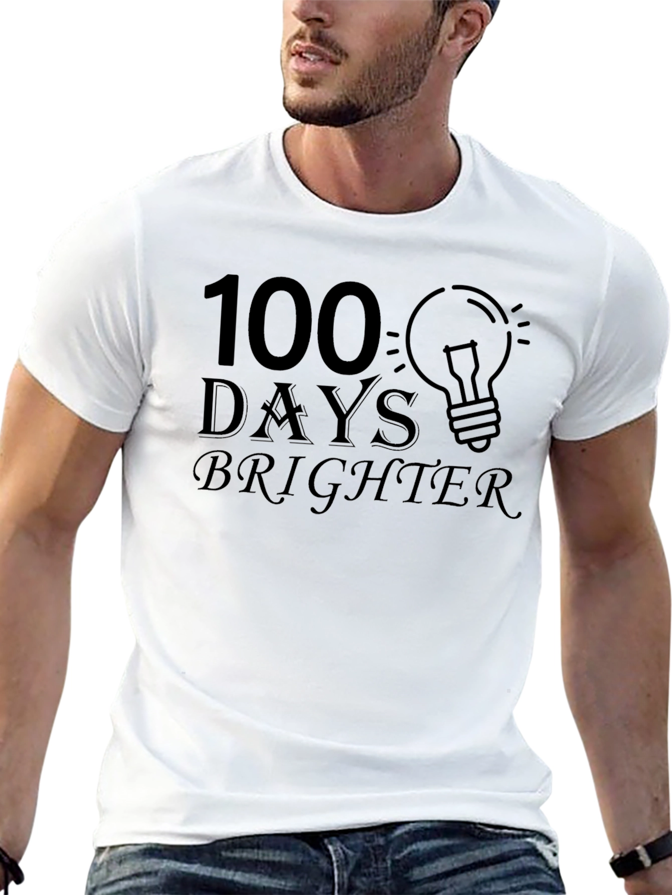 100 Days Brighter Graphic Tee - Black Cotton Blend