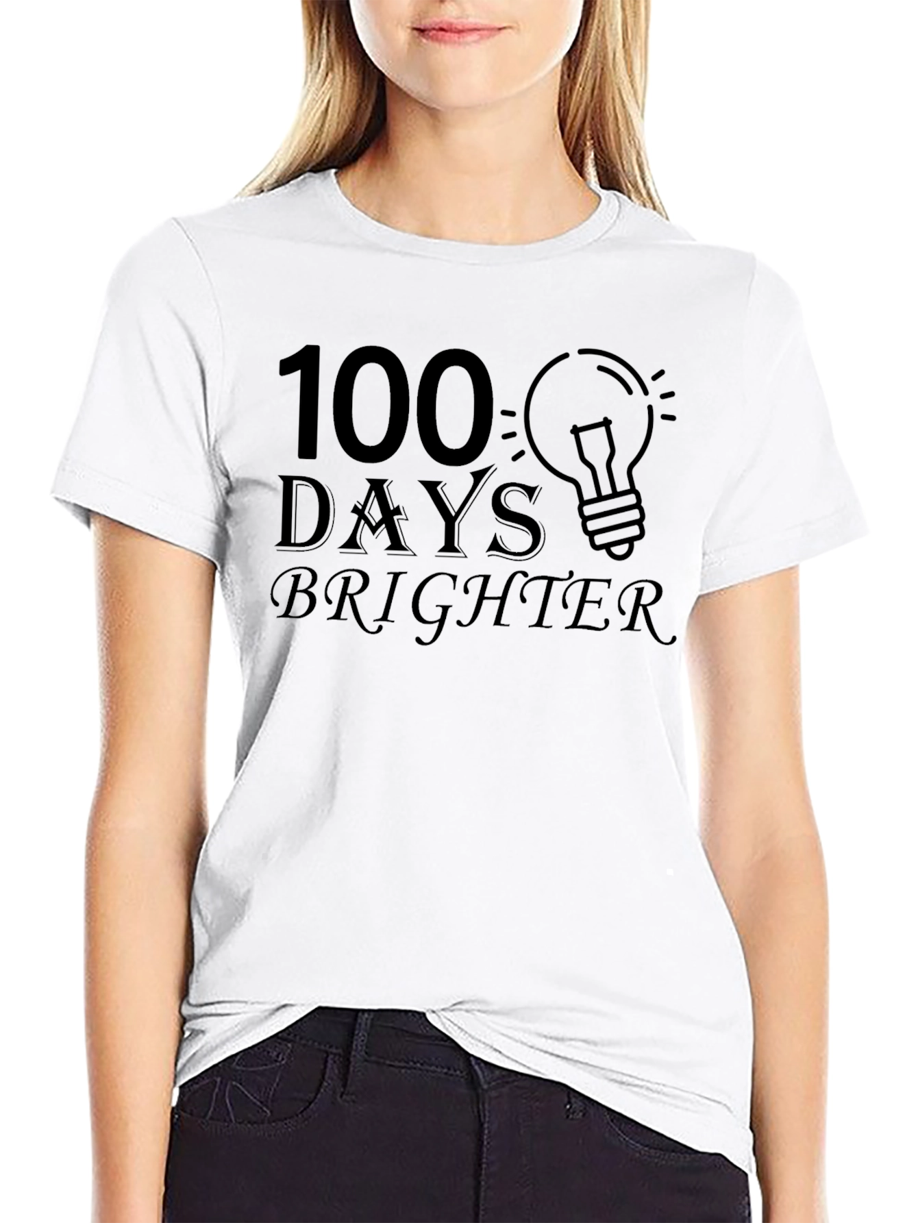 100 Days Brighter Graphic Tee - Black Cotton Blend