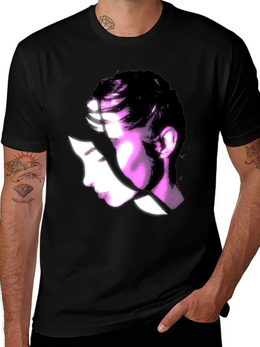 Abstract Woman Graphic Black T-Shirt