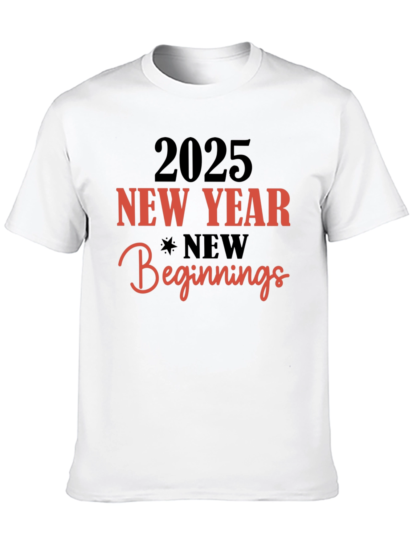 2025 New Year Beginnings Black T-Shirt