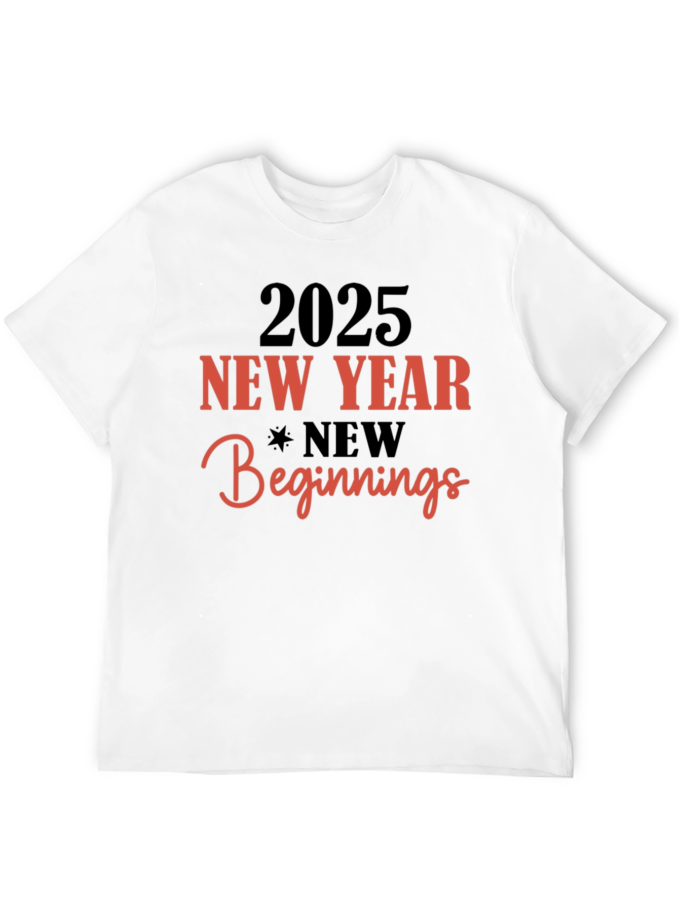 2025 New Year Beginnings Black T-Shirt