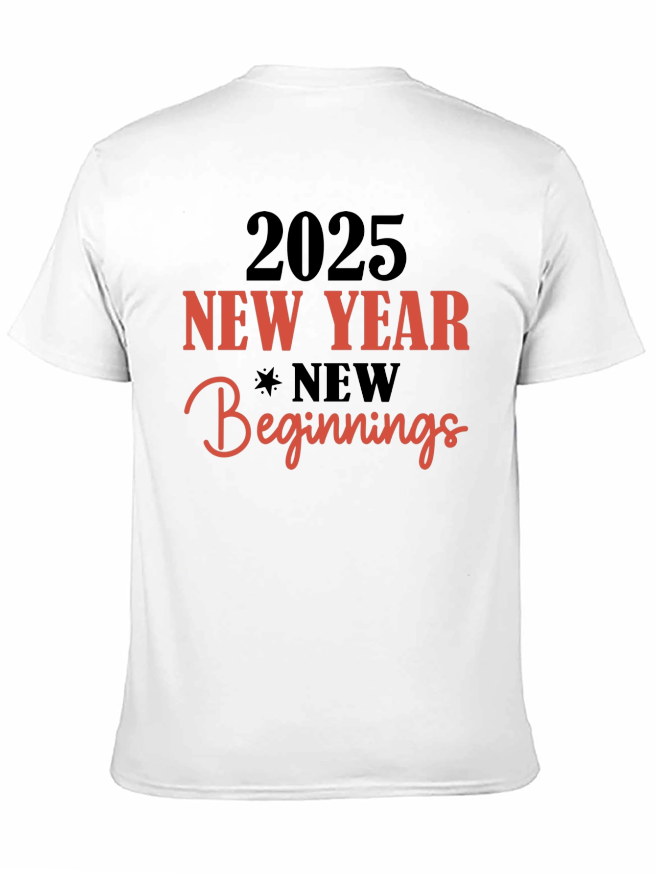 2025 New Year Beginnings Black T-Shirt